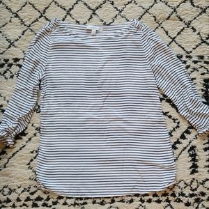 Banana Republic striped boat neck blouse